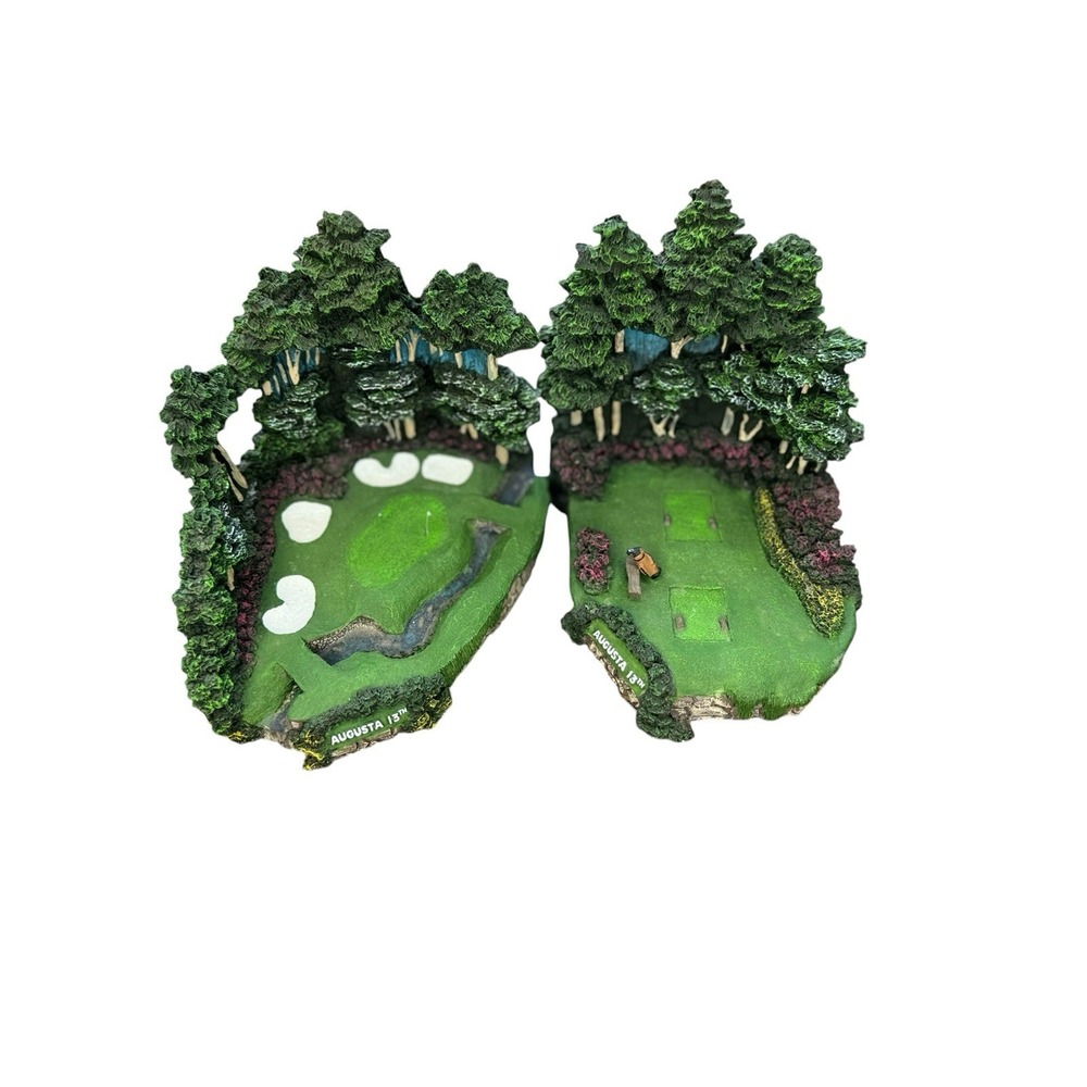 Vintage Complete pair of Augusta National 13th Hole Bookends Fairway Replicas